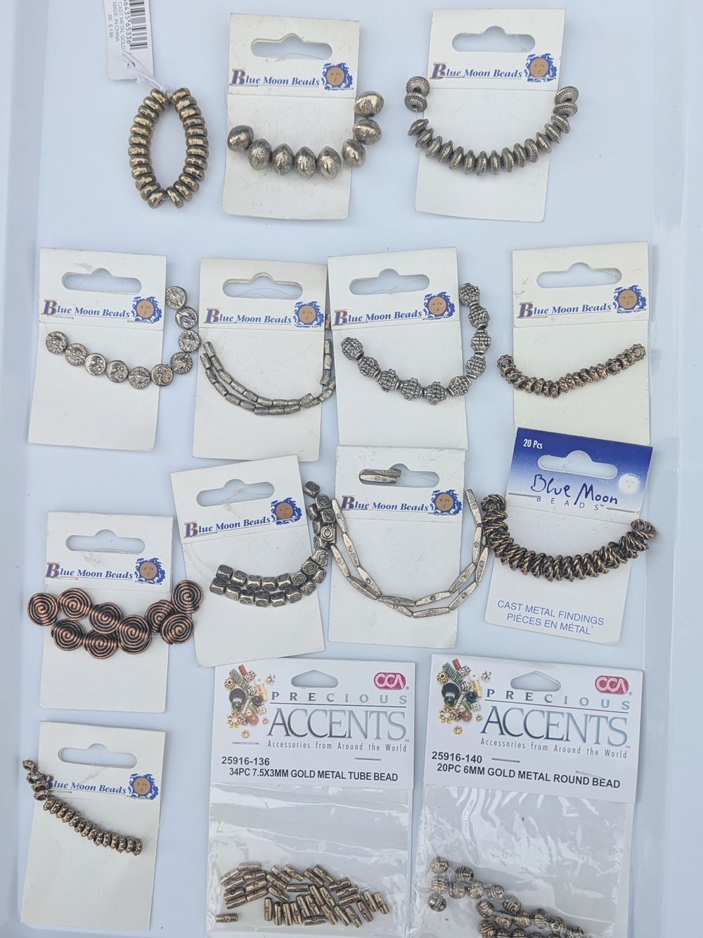 Blue Moon Beads Metallic Spacer Beads Assortment Lot Of 15 Packages